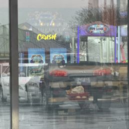 This photo is from outside and the same dirty plates were there when I arrived an hour ago. This photo is from outside and the same dirty plates were there when I arrived an hour ago.