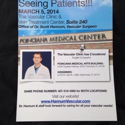 The Vascular Clinic & Vein Treatment Center - Happy Good Friday! Dr. Hannum is now seeing patients in his newly opened #Poinciana office. Call to schedule appt 407-518-4982