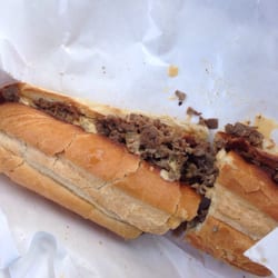Tony's Famous Pizza of Andrews - Me attempting to demolish this sub