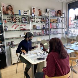 Arlene Schwartz, OD - Getting fitted for new glasses ... plenty of styles to choose from!