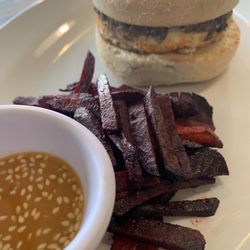 Prana - Peanut sesame sauce DELICIOUS!  English Muffin breakfast sandwich - my new favorite!