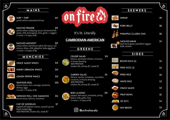 Menu photo 1 On Fire Portland, OR