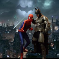 Superhero Hire - Spider-man and Batman patrolling Dublin streets