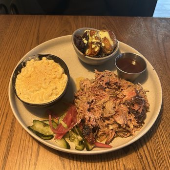 The Falls - Pulled pork meal with Mac and Cheese and Pee Wee Potatoes - Barbeque Near Me - Falls Church, Virginia The Falls - Pulled pork meal with Mac and Cheese and Pee Wee Potatoes - Barbeque Near Me - Falls Church, Virginia