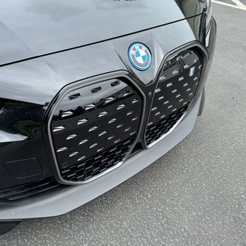Auto Alchemy - Front grill chrome delete on the BMW i4, customer wanted to keep the grey trim. - Vehicle Wraps Near Me - Vancouver, Washington