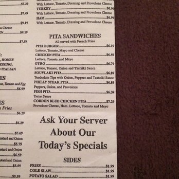 Lowesville Cafe - Menu as of Feb. 2017 - Cafes Near Me - Lowesville, North Carolina