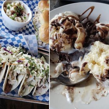 Peninsula BevCo - Chicken salad sliders with Mac n cheese side, blacked fish tacos, and warm brownie sundae. - Beer Bar Near Me - Port Orchard, Washington Peninsula BevCo - Chicken salad sliders with Mac n cheese side, blacked fish tacos, and warm brownie sundae. - Beer Bar Near Me - Port Orchard, Washington