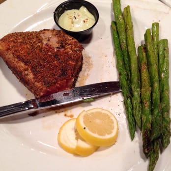 Luke's Grille - Blackened Ahi Tuna and grilled asparagus - American Near Me - Stevensville, Maryland Luke's Grille - Blackened Ahi Tuna and grilled asparagus - American Near Me - Stevensville, Maryland