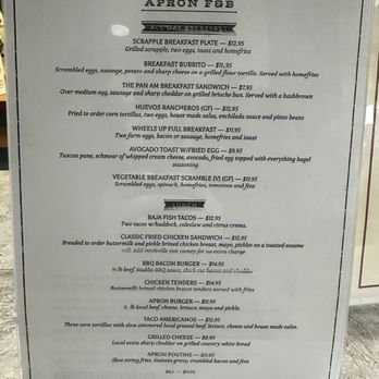 The Apron at Terminal A - Menu - Cafes Near Me - Owls Head, Maine The Apron at Terminal A - Menu - Cafes Near Me - Owls Head, Maine
