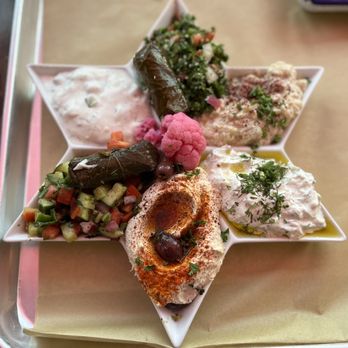 Mazra - Falafel Mezza Sampler - Middle Eastern Near Me - San Bruno, California Mazra - Falafel Mezza Sampler - Middle Eastern Near Me - San Bruno, California