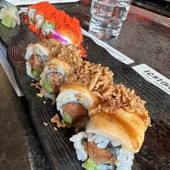 Ichigo Ichie - Angry Fish spicy bluefin tuna, avocado, escolar, fried onion, eel sauce - Japanese Near Me - Nashville, Tennessee