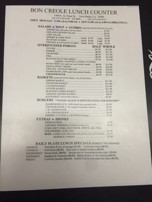 Menu photo 6 Bon Creole Lunch Counter New Iberia, LA Menu photo 6 Bon Creole Lunch Counter New Iberia, LA