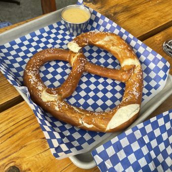 Bayview Brewing - Pretzel with cheese sauce - Breweries Near Me - Ladysmith, British Columbia