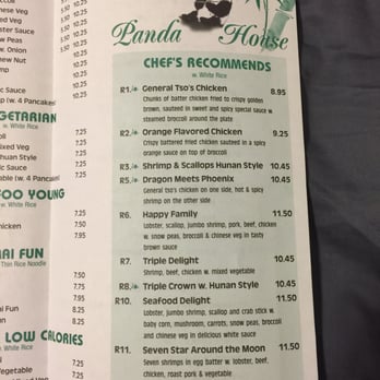 Panda House - the menu of the restaurant - Chinese Near Me - Dalton, Georgia