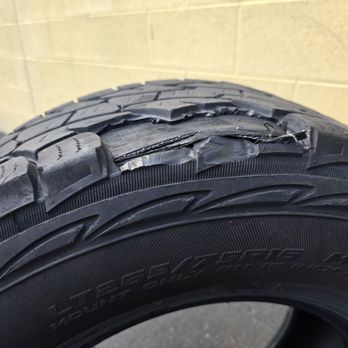 Discount Tire - Chunks missing from a damaged tire that was the root cause of my truck's problem. - Tires Near Me - Phoenix, Arizona