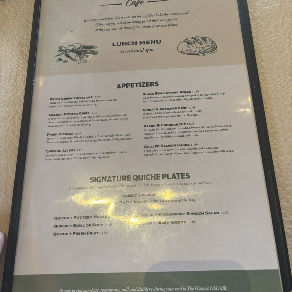 Old Mill Pottery House Cafe - App and lunch menu - American Near Me - Pigeon Forge, Tennessee Old Mill Pottery House Cafe - App and lunch menu - American Near Me - Pigeon Forge, Tennessee