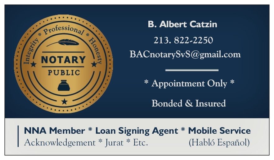MOBILE NOTARY SERVICE Los Angeles, California Notaries Phone