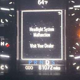Headlight warning - dealer visit. Headlight warning - dealer visit.