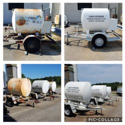 Magic Painting - Nitrogen tanks at Brookhaven National Lab before and after.