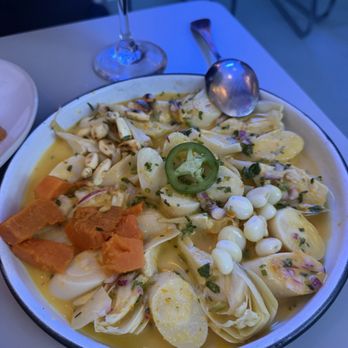 Celeste - ceviche de palm and artichoke hearts - Peruvian Near Me - Somerville, Massachusetts
