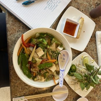 Pho 88 Noodle - Vegetable and tofu pho (vegan) & vegetable egg rolls. - Vietnamese Near Me - Orlando, Florida Pho 88 Noodle - Vegetable and tofu pho (vegan) & vegetable egg rolls. - Vietnamese Near Me - Orlando, Florida