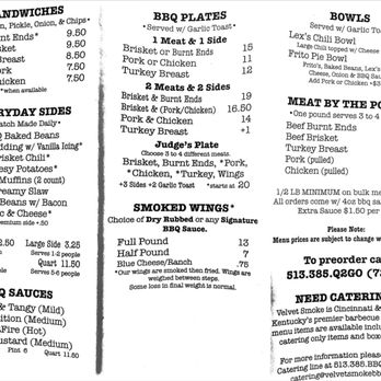 Velvet Smoke BBQ - Menu - Caterers Near Me - Cincinnati, Ohio Velvet Smoke BBQ - Menu - Caterers Near Me - Cincinnati, Ohio