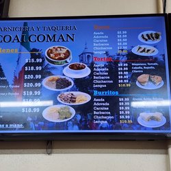 Carniceria Y Taqueria Coalcoman - New menu