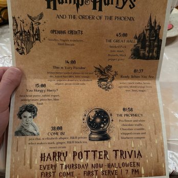 Hamp & Harry’s - The themed menu for movie night! - Cocktail Bars Near Me - Marietta, Georgia