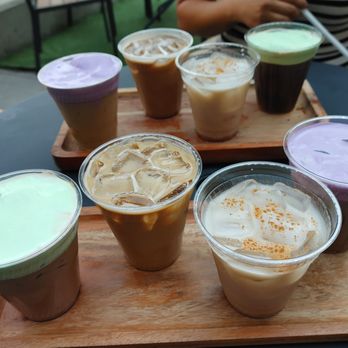 Coffee Sarap - Palawan flight in front, Boracay flight in the back - Coffee & Tea Near Me - Denver, Colorado