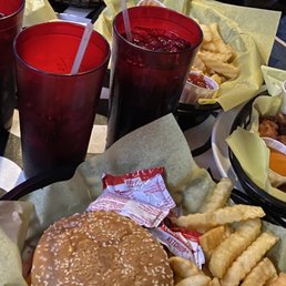 Western Burger and fries Western Burger and fries
