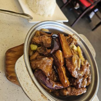 Longten Cafe - Pork chop with eggplant clay pot - Hong Kong Style Cafe Near Me - Monterey Park, California