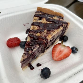 Blue Mussel Cafe - Blueberry dessert (can't remember the name) but DEVINE - Seafood Near Me - Rustico, Prince Edward Island