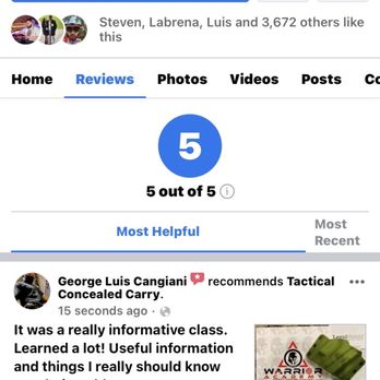 Tactical Concealed Carry - Did a Facebook review - Firearm Training Near Me - Jacksonville, Florida Tactical Concealed Carry - Did a Facebook review - Firearm Training Near Me - Jacksonville, Florida