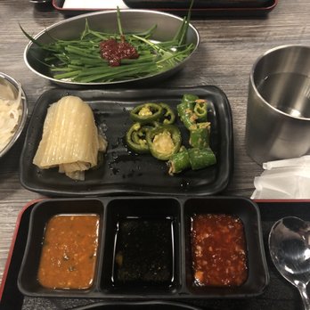 Gob Chang - Side dish .... left side kimchi was good and spicy pepper stuff was good as well Sauce... it wasnt something different - Korean Near Me - Buena Park, California Gob Chang - Side dish .... left side kimchi was good and spicy pepper stuff was good as well Sauce... it wasnt something different - Korean Near Me - Buena Park, California