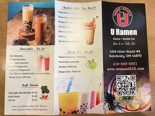 Menu photo 2 U Ramen Sandusky, OH