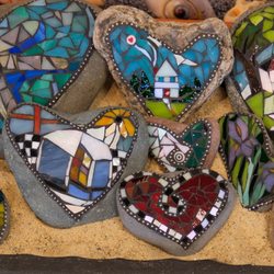 Gallery Nantasket - These mosaic heartrocks are popular items.