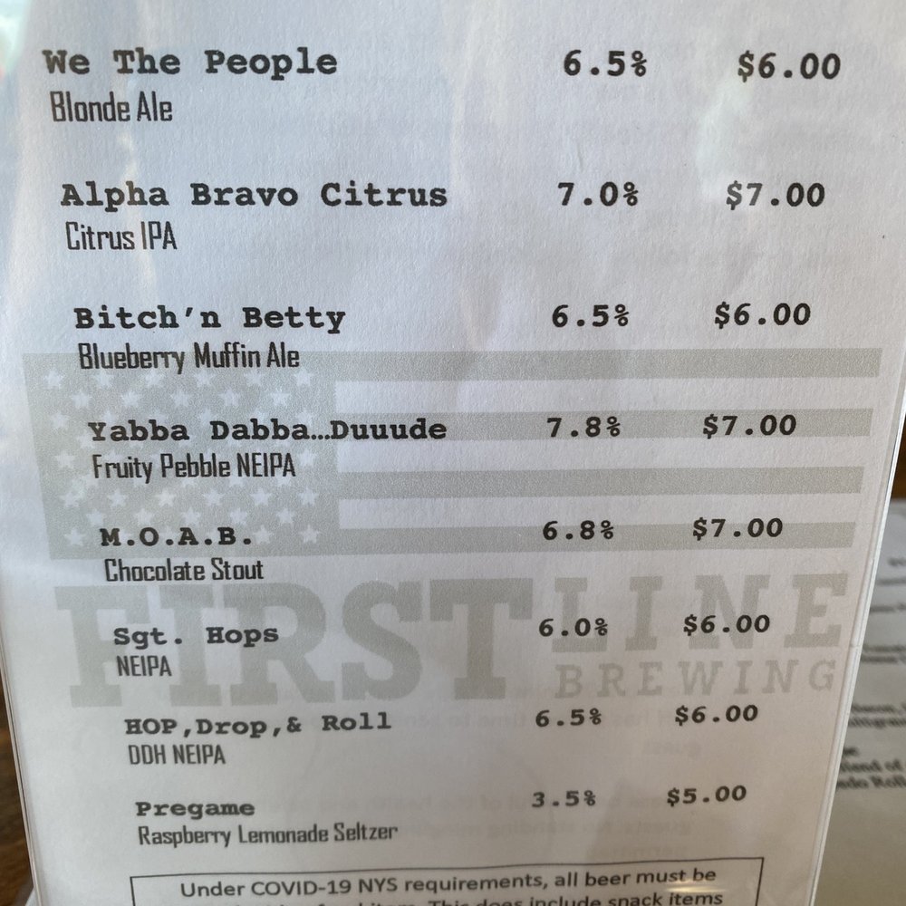 First Line Brewing - Beer List - Breweries Near Me - Orchard Park, New York