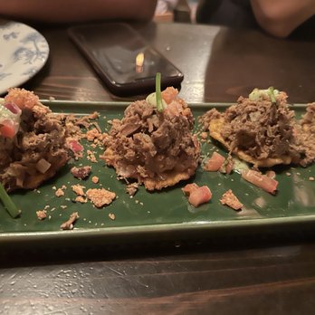FINKA Table & Tap - Tostones Topped With Vaca Frita - Asian Fusion Near Me - Miami, Florida FINKA Table & Tap - Tostones Topped With Vaca Frita - Asian Fusion Near Me - Miami, Florida