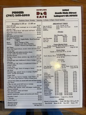 Menu photo 1 Howling Dog Cafe Lakeport, CA