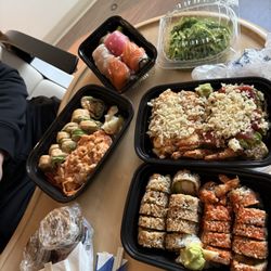 A&A Sushi - Rainbow roll, birthday roll, Chicken Teriyaki Roll, seaweed salad, lobster bomb, amazing roll. Every single one was delicious.
