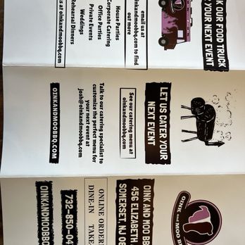 Oink and Moo BBQ - Tri Fold Menu - Barbeque Near Me - Franklin Township, New Jersey Oink and Moo BBQ - Tri Fold Menu - Barbeque Near Me - Franklin Township, New Jersey