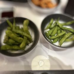 Sushi Kingdom - Fresh Steamed Edamame; there's also a Spicy choice but we chose the "regular" version!