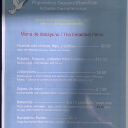 Pupuseria y Taqueria Eben Ezer - Menu