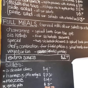 Middle East Cafe - Menu display - Middle Eastern Near Me - Auckland, AUK Middle East Cafe - Menu display - Middle Eastern Near Me - Auckland, AUK