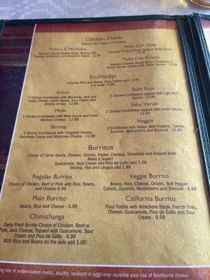 Menu photo 8 El Chicano Restaurant Willits, CA