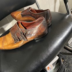 Right is shined by him left is pre shine.