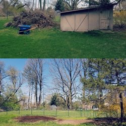 Toss & Go Junk Removal - Shed demolition and brush pile removal job we completed in Grand Ledge, MI!