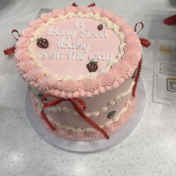 Oahu Bakes & Brew - Strawberry baby shower cake - Custom Cakes Near Me - Kapolei, Hawaii Oahu Bakes & Brew - Strawberry baby shower cake - Custom Cakes Near Me - Kapolei, Hawaii