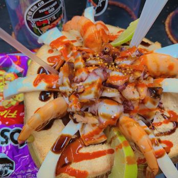 Mariscos Sinaloa - a hot dog with sauce and toppings - Seafood Near Me - Fort Worth, Texas Mariscos Sinaloa - a hot dog with sauce and toppings - Seafood Near Me - Fort Worth, Texas