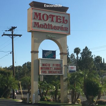 Motel Mediteran - Motel sign next to the highway. - Hotels Near Me - Escondido, California Motel Mediteran - Motel sign next to the highway. - Hotels Near Me - Escondido, California